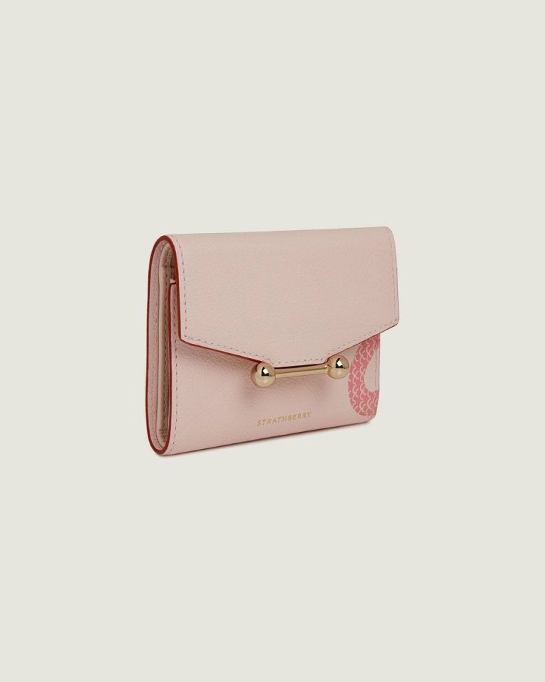 Lny Snake Caledonian Pink Women Strathberry Wallets Mosaic Trifold Wallet - Image 2