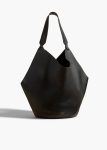 Medium Lotus Tote In Black Pebbled Leather Totes Khaite Black Women