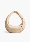 Medium Olivia Hobo In Dark Ivory Pebbled Leather With Grommets Women Shoulder Bags Dark Ivory Khaite