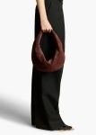 Medium Olivia Hobo In Rouge Noir Suede Rouge Noir Women Shoulder Bags Khaite - Image 5