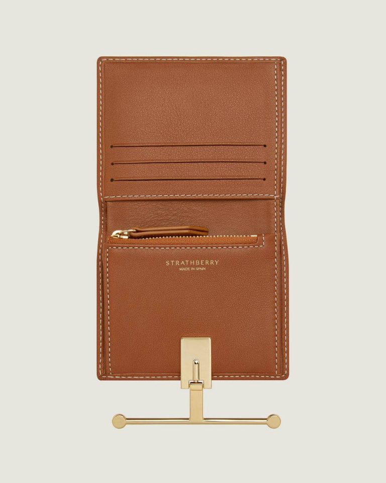 Melville Street Wallet Strathberry Wallets Women Chestnut With Vanilla Stitch