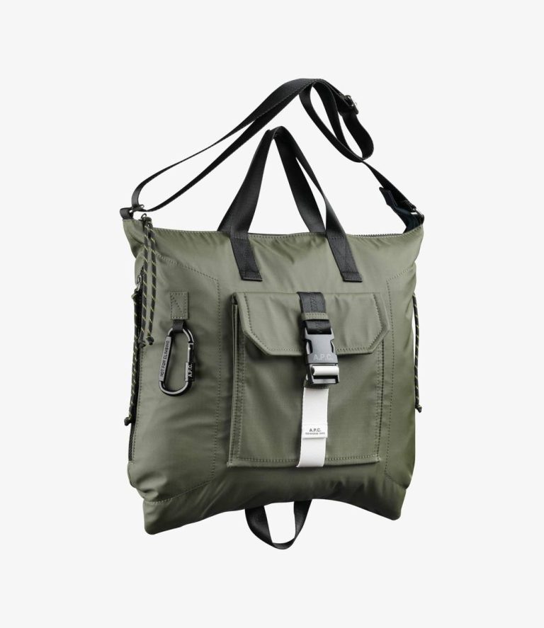Men A.p.c. Treck Tote Bag Dark Khaki Tote Bags - Image 3