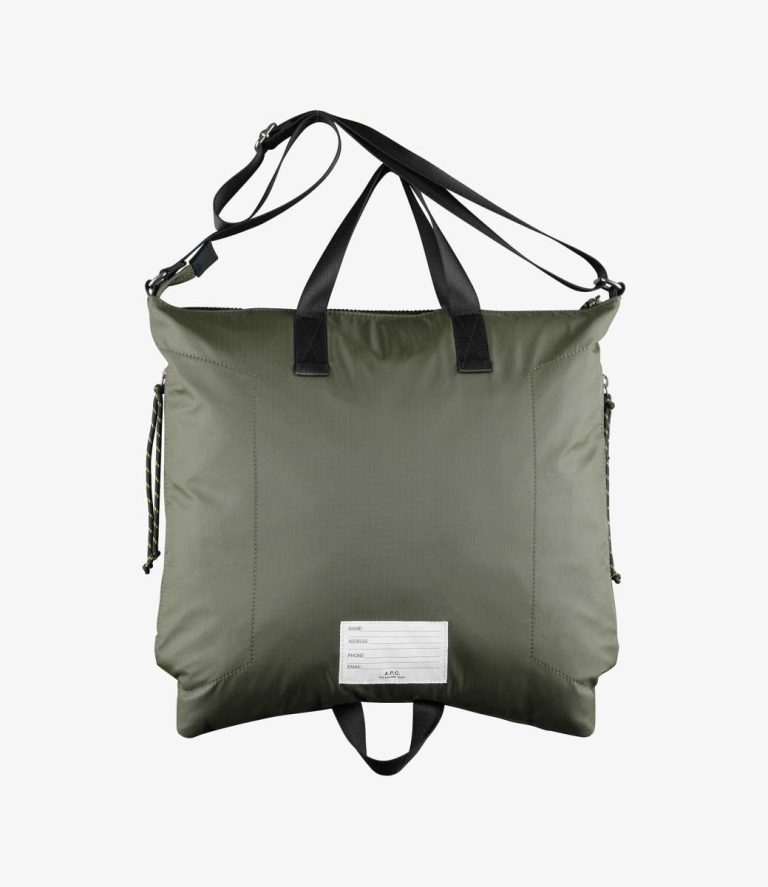 Men A.p.c. Treck Tote Bag Dark Khaki Tote Bags - Image 4