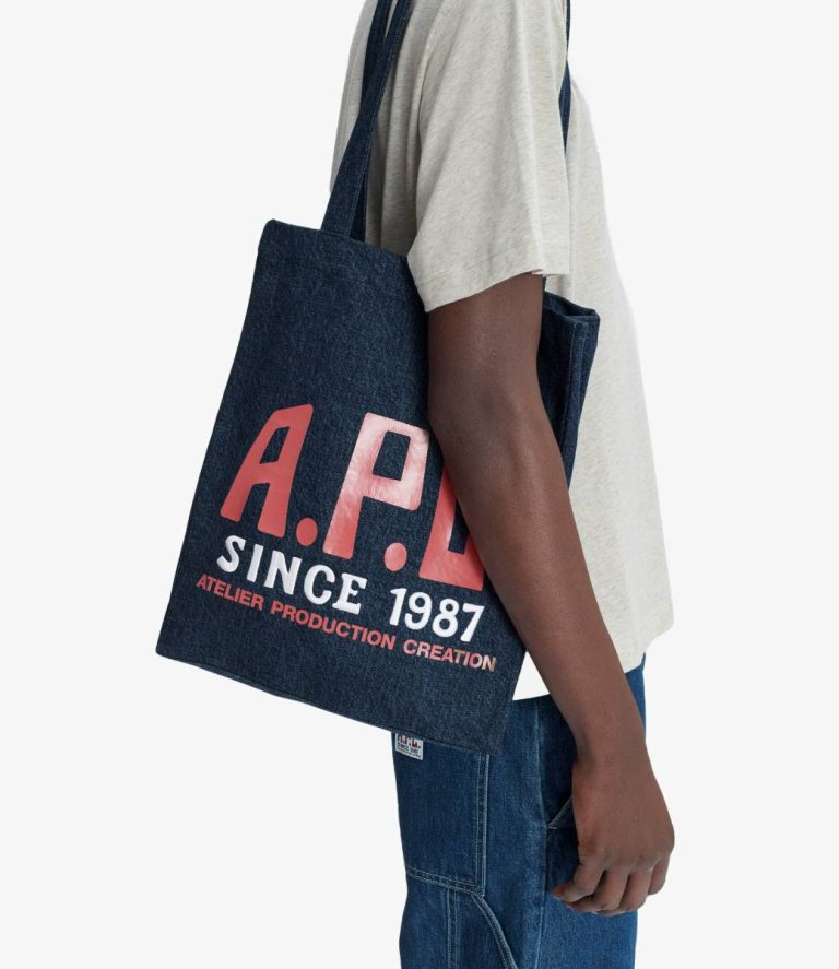 Men Lou Carpenter Tote Bag Stonewashed Indigo A.p.c. Tote Bags - Image 2