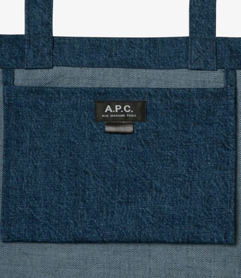 Men Lou Carpenter Tote Bag Stonewashed Indigo A.p.c. Tote Bags - Image 3