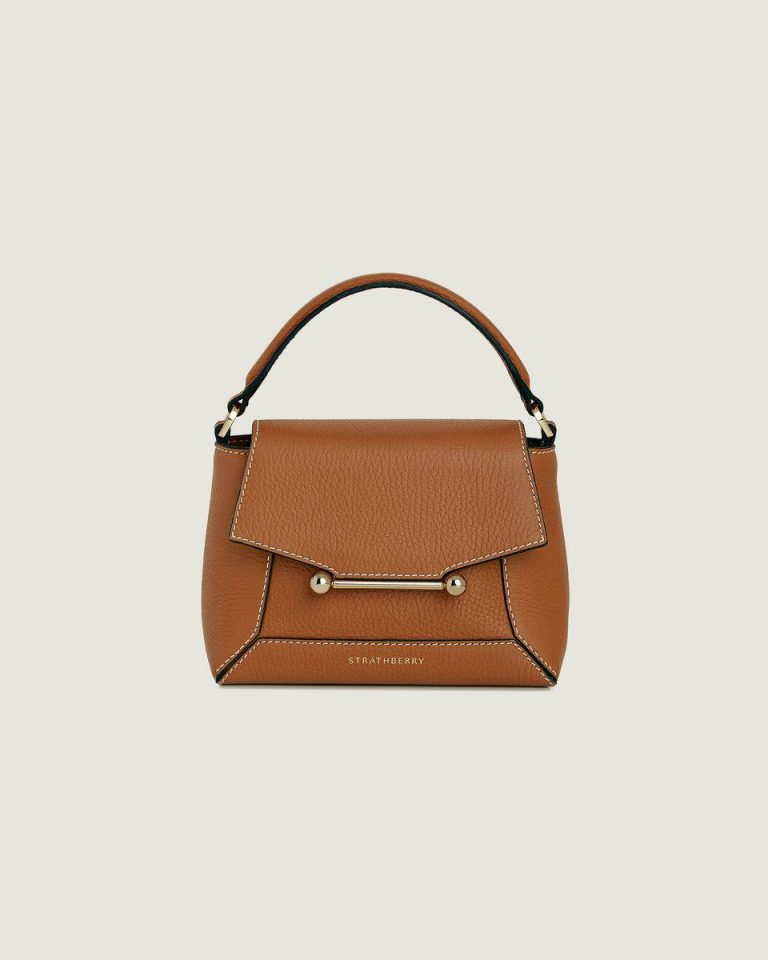 Mosaic Nano Women Strathberry Tan With Vanilla Stitch Crossbody Bags - Image 3