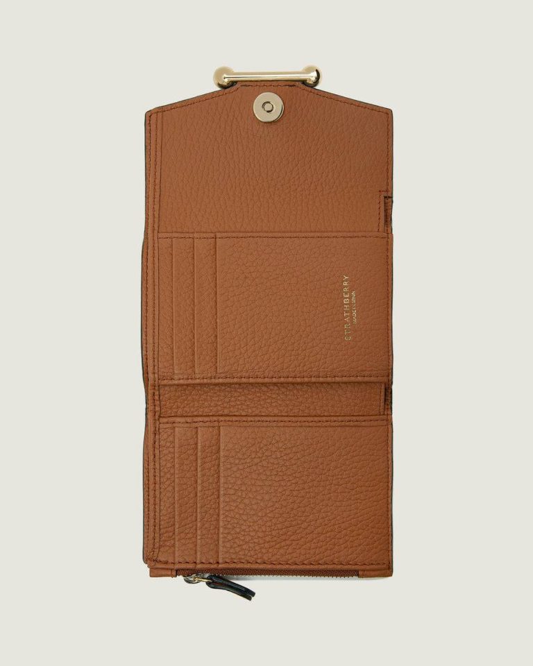 Mosaic Trifold Wallet Strathberry Wallets Women Tan