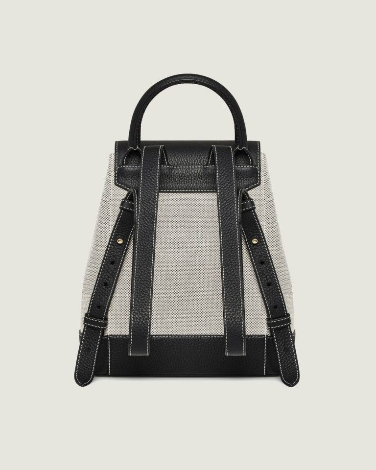 Osette Backpack Travel Bags Strathberry Women Black/Cream Canvas - Image 4