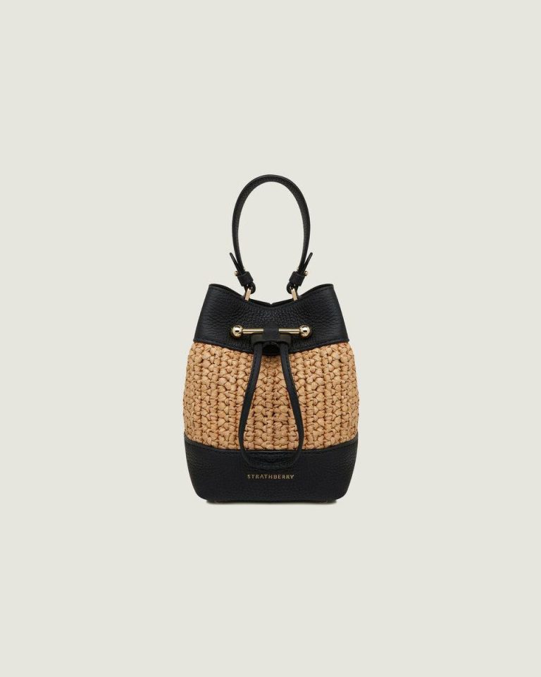Raffia/Black Strathberry Osette Totes & Top Handle Bags Women - Image 3