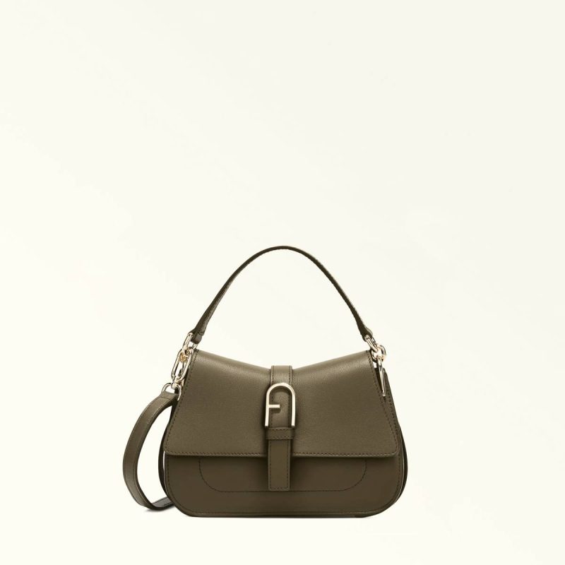 Sage Furla Flow Top Handle Mini Totes Women