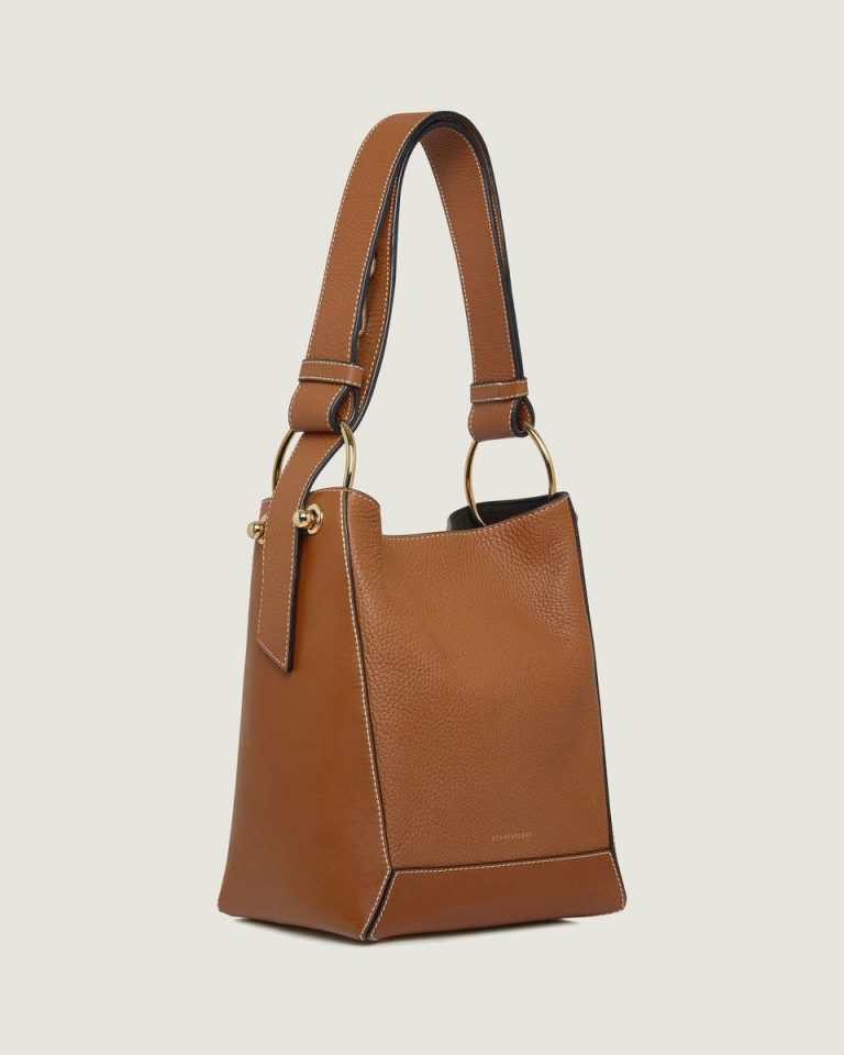 Shoulder Bags Lana Midi Bucket Bag Strathberry Tan With Vanilla Stitch Women - Image 2
