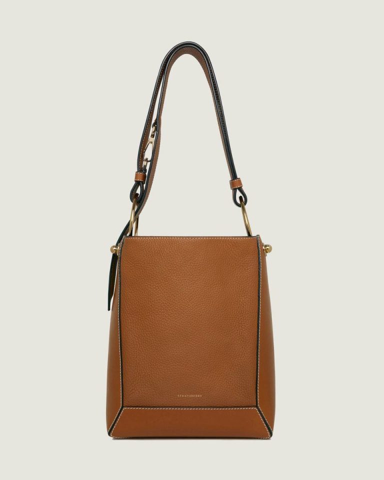 Shoulder Bags Lana Midi Bucket Bag Strathberry Tan With Vanilla Stitch Women - Image 3