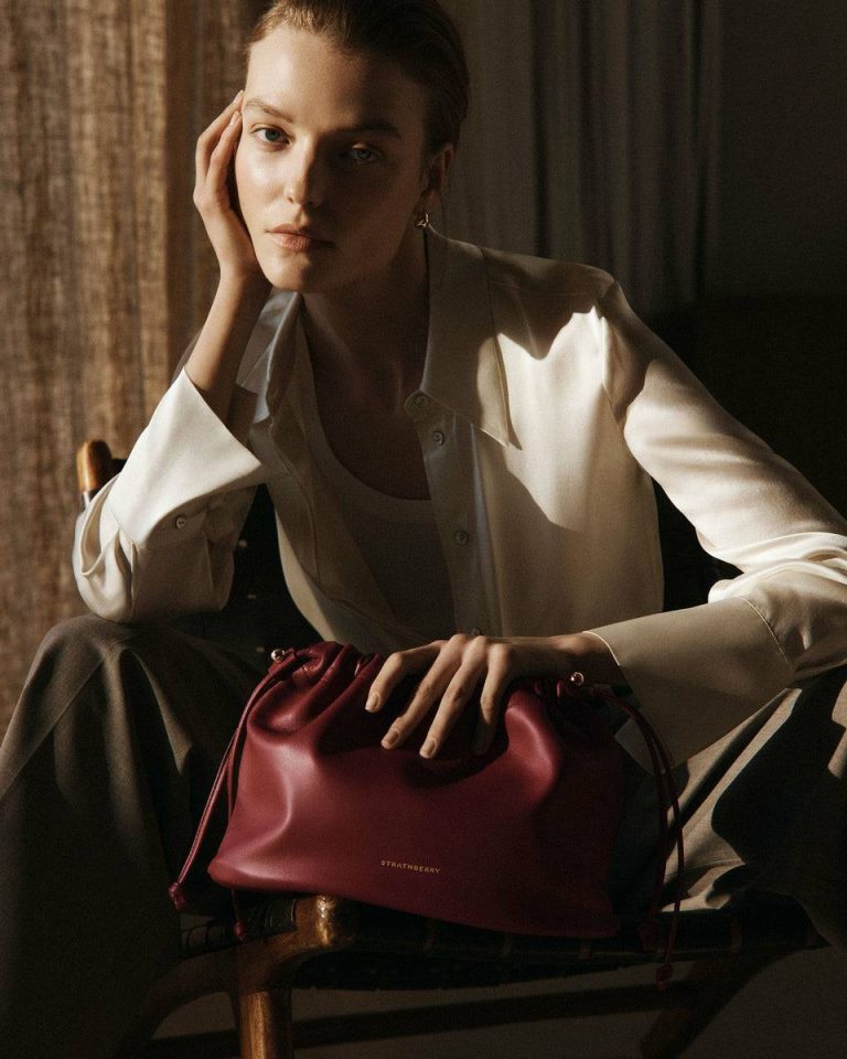Shoulder Bags Oxblood Charlotte Midi Drawstring Women Strathberry