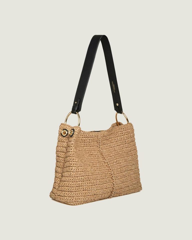 Shoulder Bags Strathberry Raffia/Black Women Lana Hobo