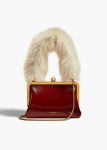 Small Lilith Evening Bag In Oxblood Crackle Patent Leather With Shearling Khaite Women Oxblood Evening