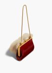 Small Lilith Evening Bag In Oxblood Crackle Patent Leather With Shearling Khaite Women Oxblood Evening - Image 2