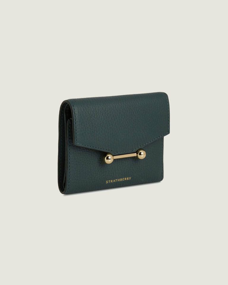 Strathberry Bottle Green Mosaic Trifold Wallet Women Wallets - Image 2