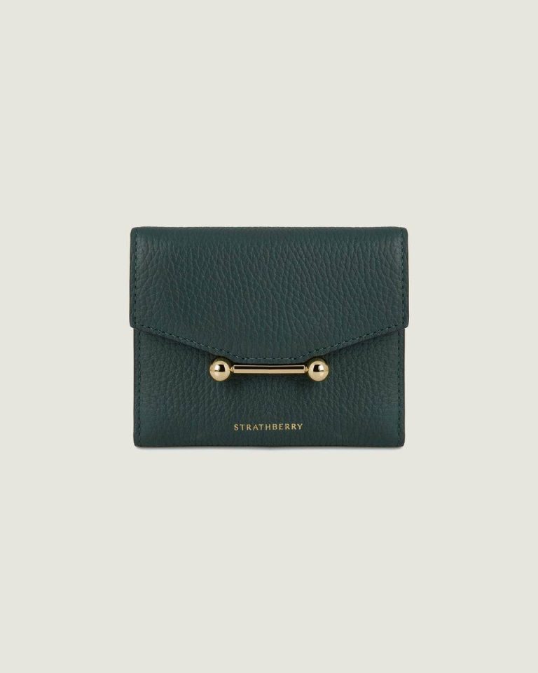 Strathberry Bottle Green Mosaic Trifold Wallet Women Wallets - Image 3