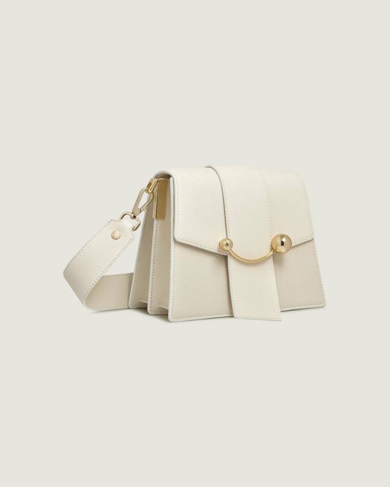Strathberry Box Crescent Shoulder Bags Women Vanilla/Diamond - Image 2
