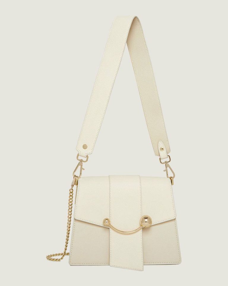 Strathberry Box Crescent Shoulder Bags Women Vanilla/Diamond - Image 3