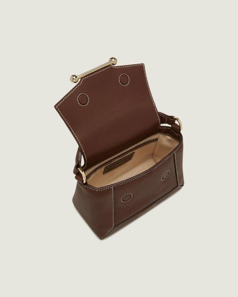 Strathberry Chocolate With Vanilla Stitch Women Crossbody Bags Mosaic Nano - Image 5