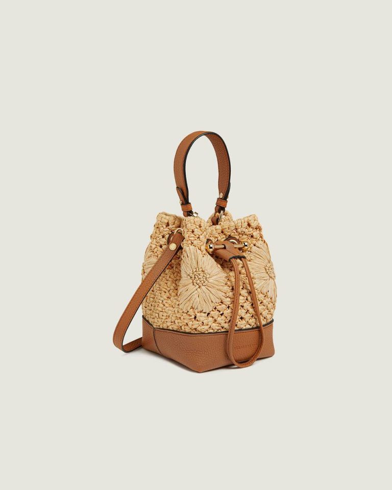 Strathberry Floral Paper Raffia/Tan Crossbody Bags Women Osette - Image 2