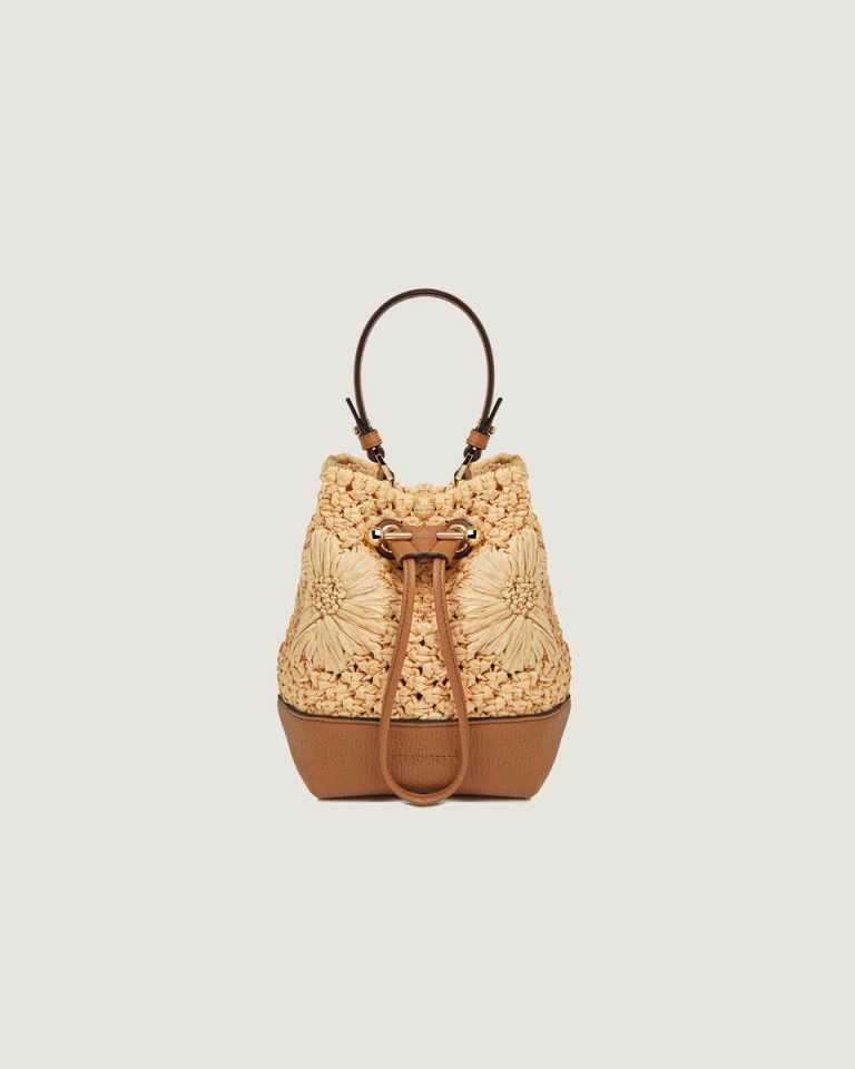 Strathberry Floral Paper Raffia/Tan Crossbody Bags Women Osette - Image 3