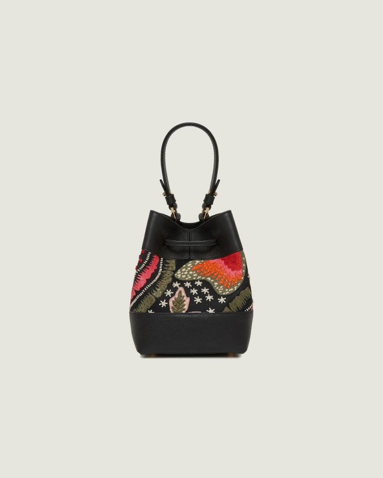 Strathberry Osette Black Beaded/Embroidered Satin Women Totes & Top Handle Bags - Image 5