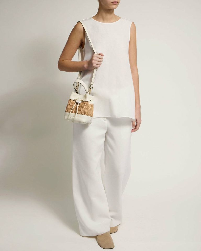 Strathberry Osette Women Totes & Top Handle Bags Raffia/Vanilla
