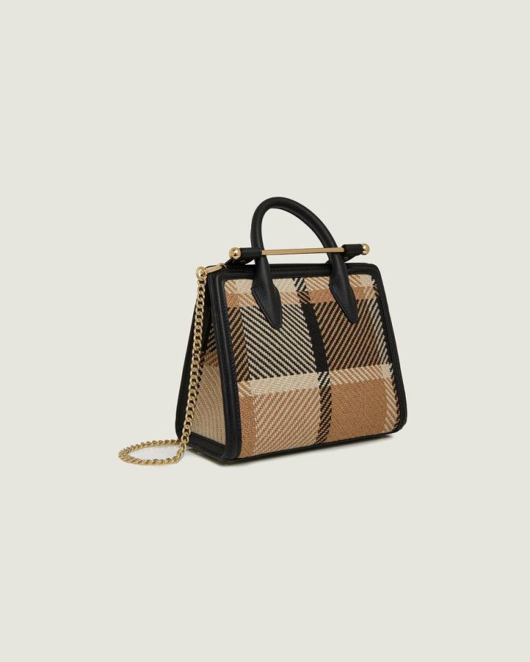 Strathberry Totes & Top Handle Bags Black/Camel Tartan Women Mini Tote - Image 2