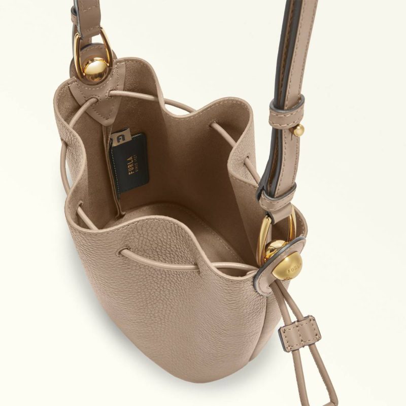 Stucco Gray Crossbodies Women Furla Sfera Bucket Bag Mini - Image 4