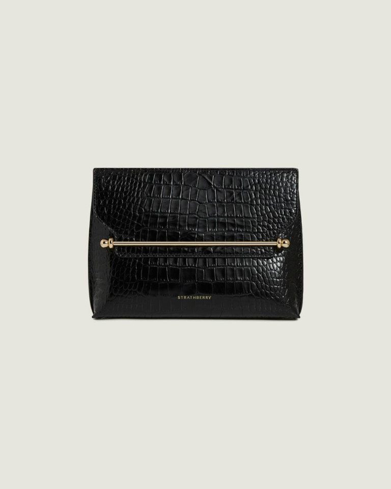 Stylist Evening Bags Women Strathberry Croc-Embossed Leather Black - Image 3