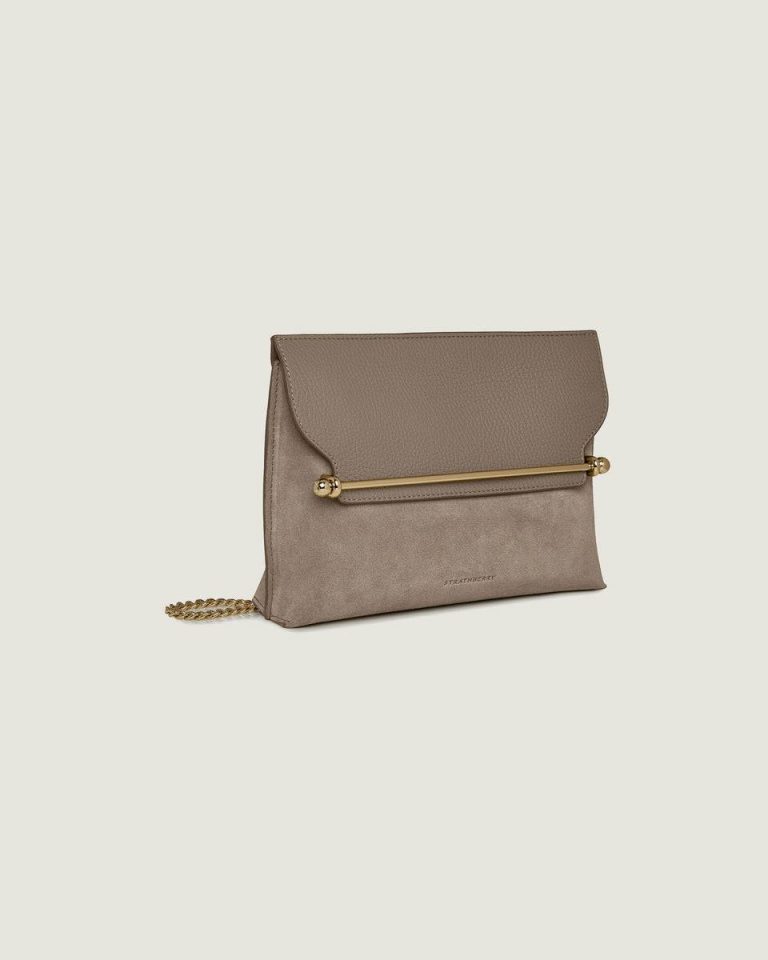 Taupe Suede Women Strathberry Crossbody Bags Stylist - Image 2