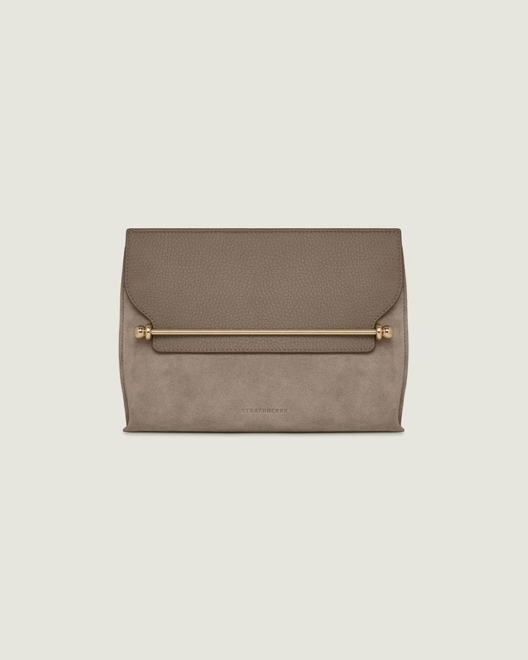 Taupe Suede Women Strathberry Crossbody Bags Stylist - Image 3