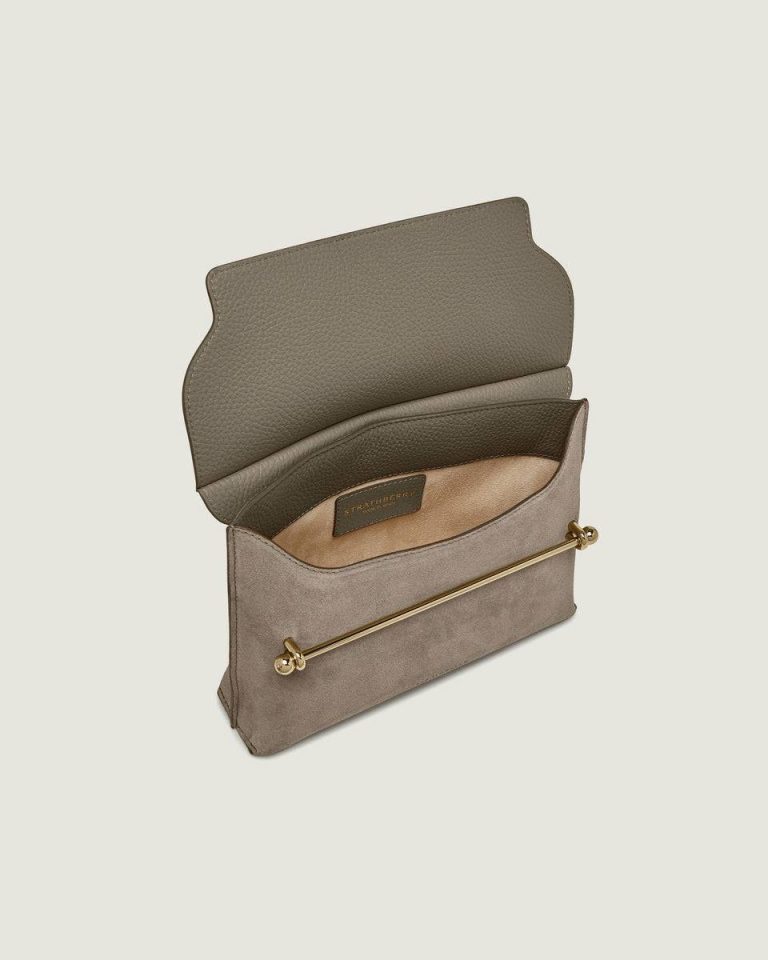 Taupe Suede Women Strathberry Crossbody Bags Stylist - Image 5