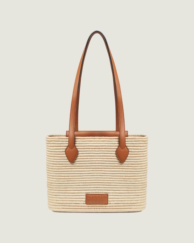 The Strathberry Basket (Small) Women Raffia/Leather Tan Shoulder Bags - Image 4