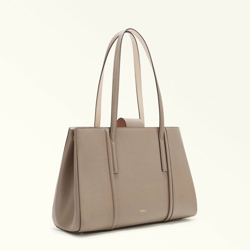 Totes Stucco Gray Women Furla Riva Tote L - Image 3