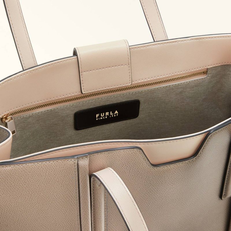 Totes Stucco Gray Women Furla Riva Tote L - Image 4