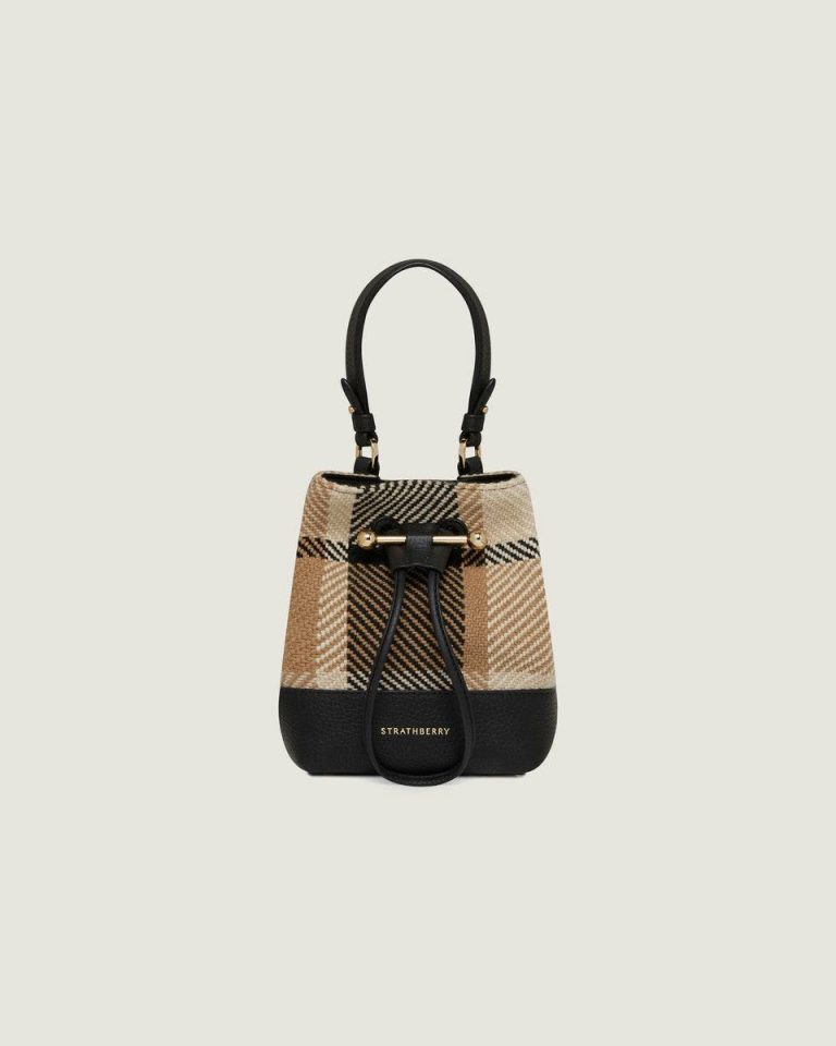 Totes & Top Handle Bags Black/Camel Tartan Strathberry Osette Women - Image 3