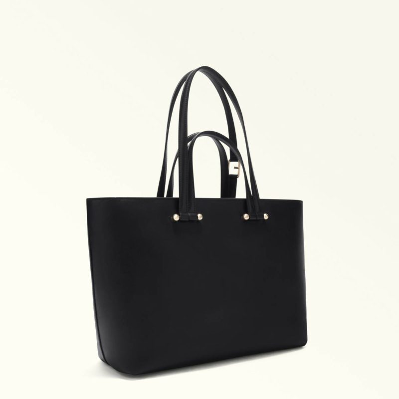 Totes Women Furla Duetto Tote L Nero+Nero Int - Image 3
