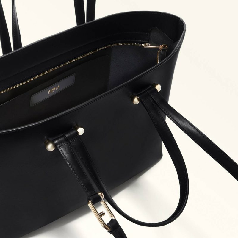 Totes Women Furla Duetto Tote L Nero+Nero Int - Image 4