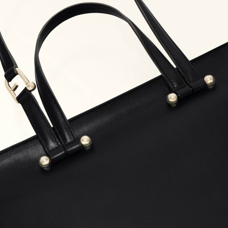 Totes Women Furla Duetto Tote L Nero+Nero Int - Image 5