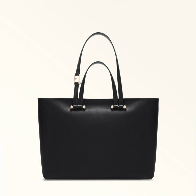 Totes Women Furla Duetto Tote L Nero+Nero Int