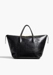 Totes Women Khaite Black Kasia Tote In Black Croc-Embossed Leather