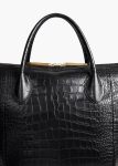 Totes Women Khaite Black Kasia Tote In Black Croc-Embossed Leather - Image 3