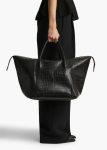 Totes Women Khaite Black Kasia Tote In Black Croc-Embossed Leather - Image 4