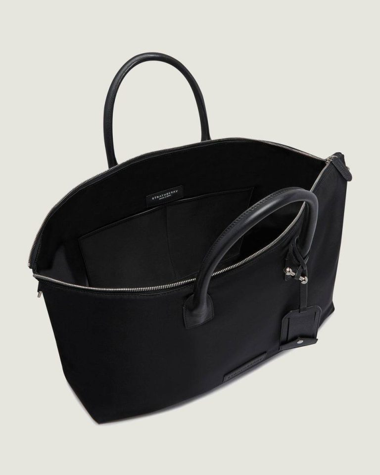 Travel Bags Women Large Travel Tote Black Nylon Strathberry - Image 5