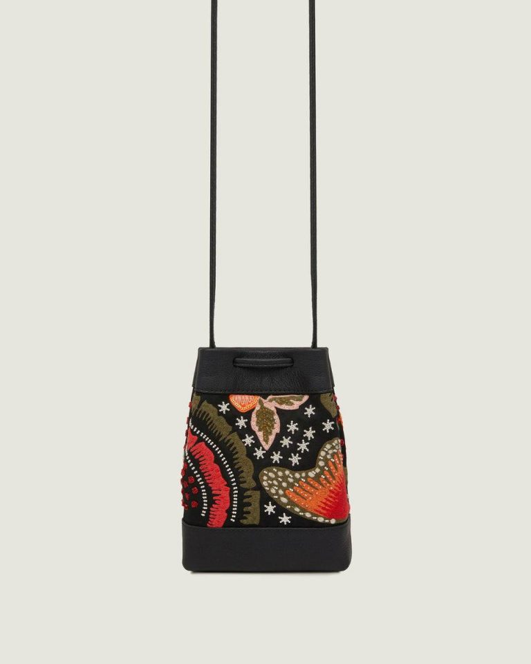 Travel Bags Women Osette Midi Pouch Black Beaded/Embroidered Satin Strathberry - Image 4