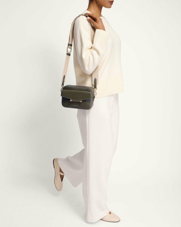 Travel Bags Women Strathberry Khaki Mosaic Camera