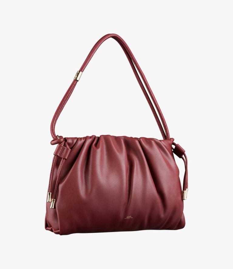 Women A.p.c. Crossbody Bags Ninon Shoulder Bag Wine Red - Image 3